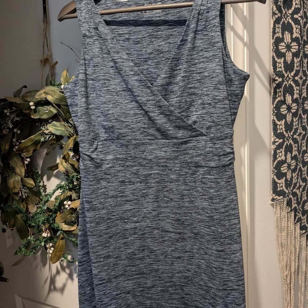 Pretty Stretch Blue Dress Eddie Bauer Medium - Picture 6 of 7